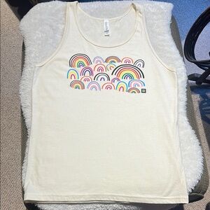 Ivory Tank Top with Rainbow Design